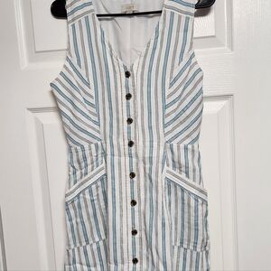 Loft Blue and White Striped Dress